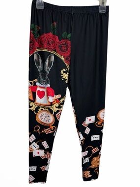 Cowcow Alice in The wonderland  playing card themed leggings size M